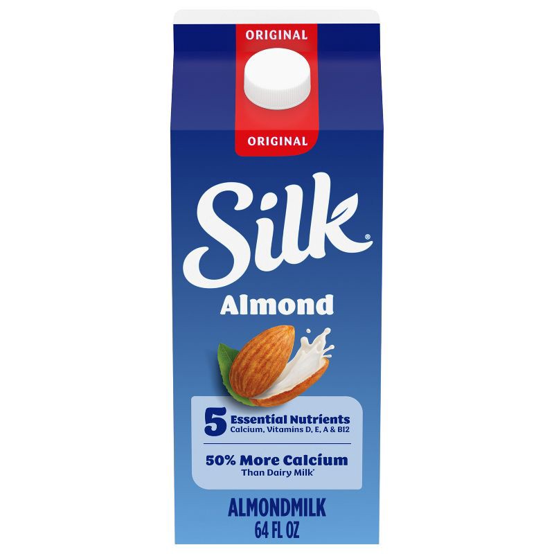 slide 1 of 12, Silk Original Almond Milk - 0.5gal, 1/2 gal