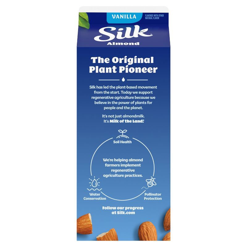 slide 11 of 12, Silk Vanilla Almond Milk - 0.5gal, 1/2 gal