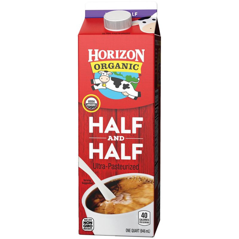 slide 4 of 5, Horizon Organic Half & Half - 1qt (32 fl oz), 1 qt, 32 fl oz