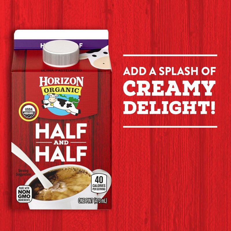 slide 5 of 8, Horizon Organic Half & Half - 1qt (32 fl oz), 1 qt, 32 fl oz