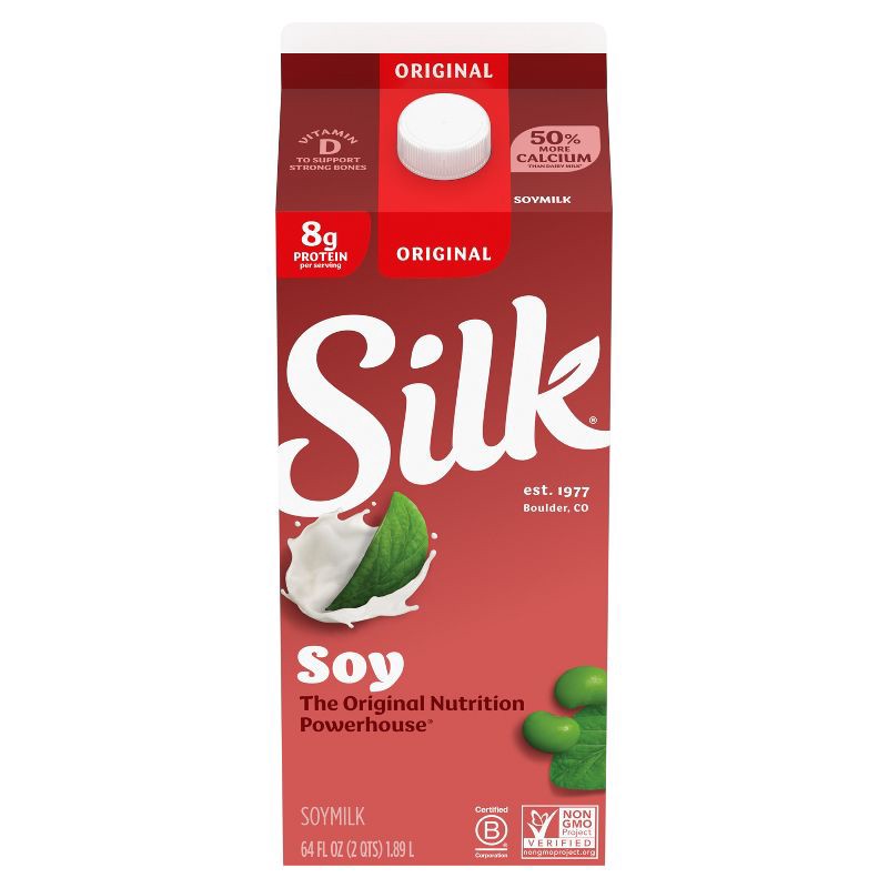 slide 2 of 8, Silk Original Soy Milk - 0.5gal, 1/2 gal