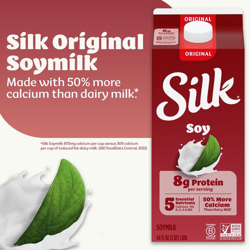 slide 3 of 12, Silk Original Soy Milk - 0.5gal, 1/2 gal
