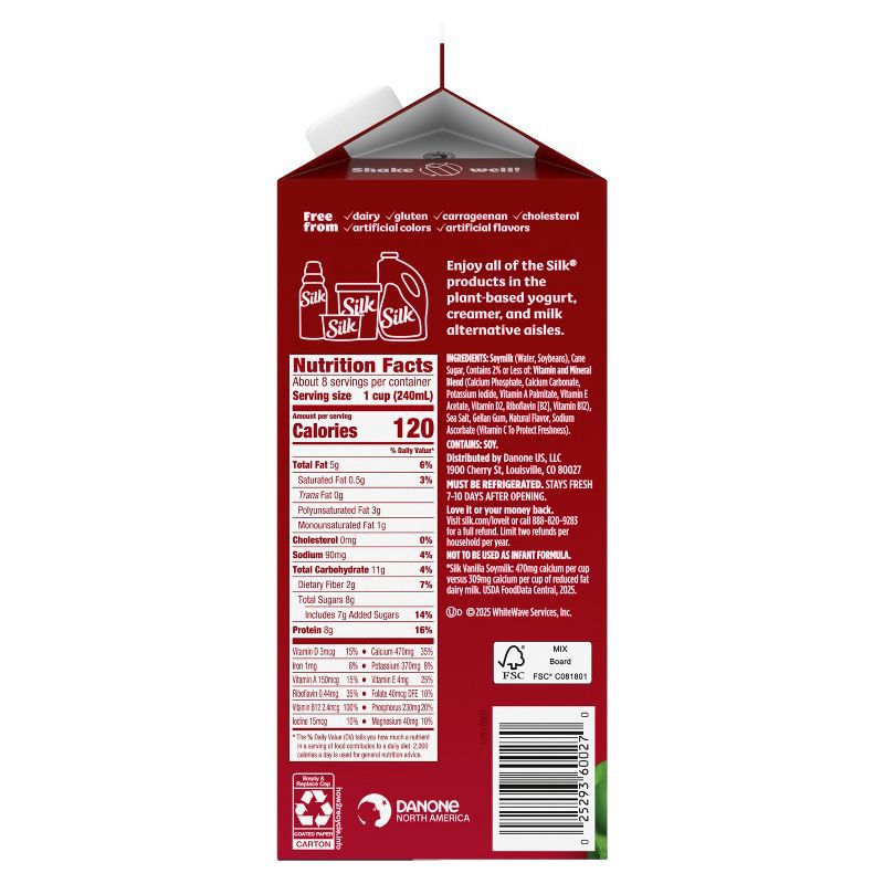 slide 10 of 12, Silk Vanilla Soy Milk - 0.5gal, 1/2 gal