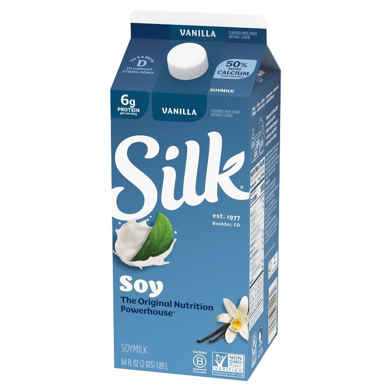 slide 7 of 10, Silk Vanilla Soy Milk - 0.5gal, 1/2 gal