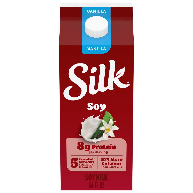 slide 1 of 12, Silk Vanilla Soy Milk - 0.5gal, 1/2 gal