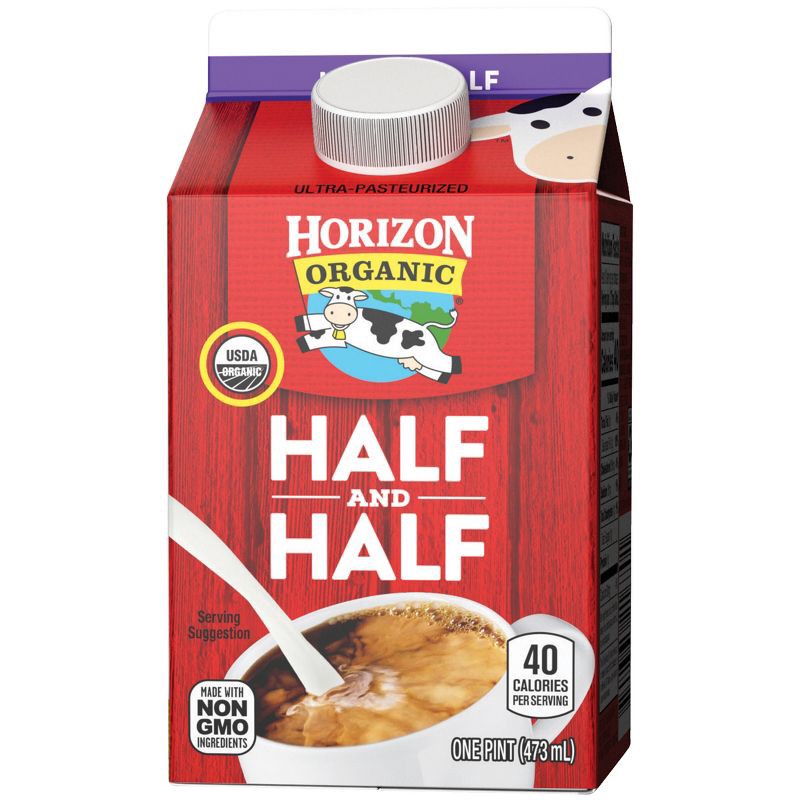 slide 4 of 5, Horizon Organic Half & Half - 1pt (16 fl oz), 1 pint, 16 fl oz