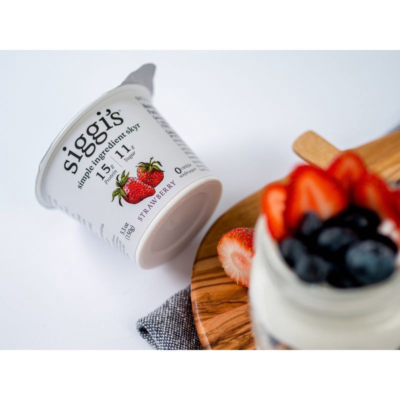 slide 2 of 6, Siggi's Nonfat Strawberry Icelandic-Style Skyr Yogurt - 5.3oz, 5.3 oz