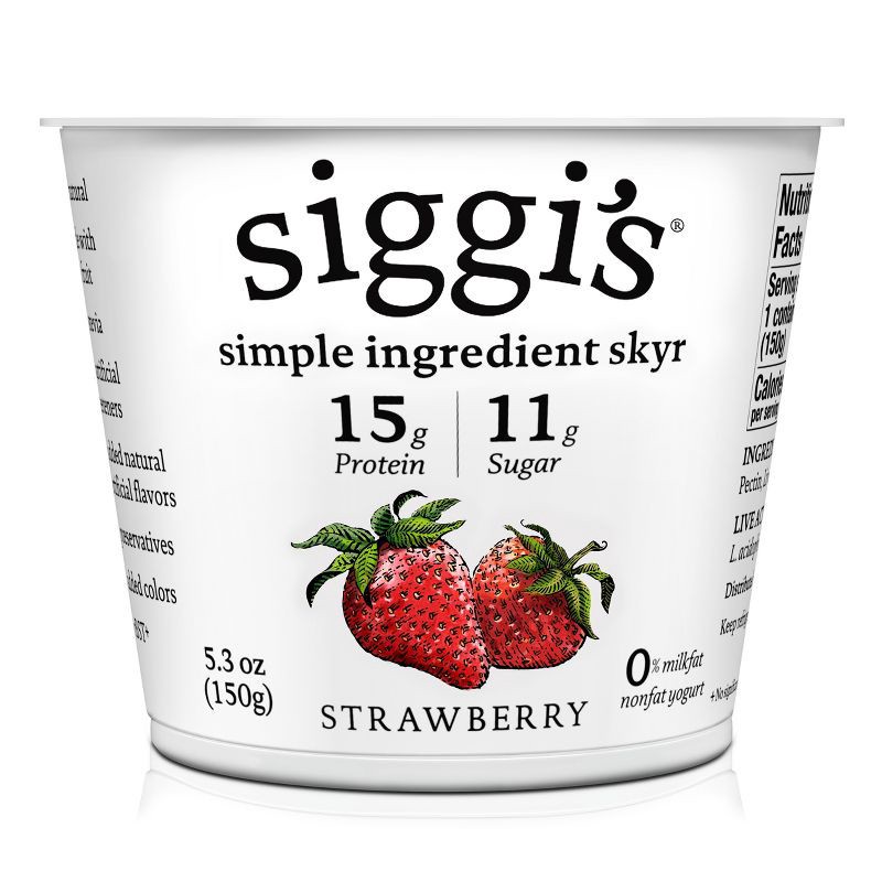 slide 1 of 6, Siggi's Nonfat Strawberry Icelandic-Style Skyr Yogurt - 5.3oz, 5.3 oz