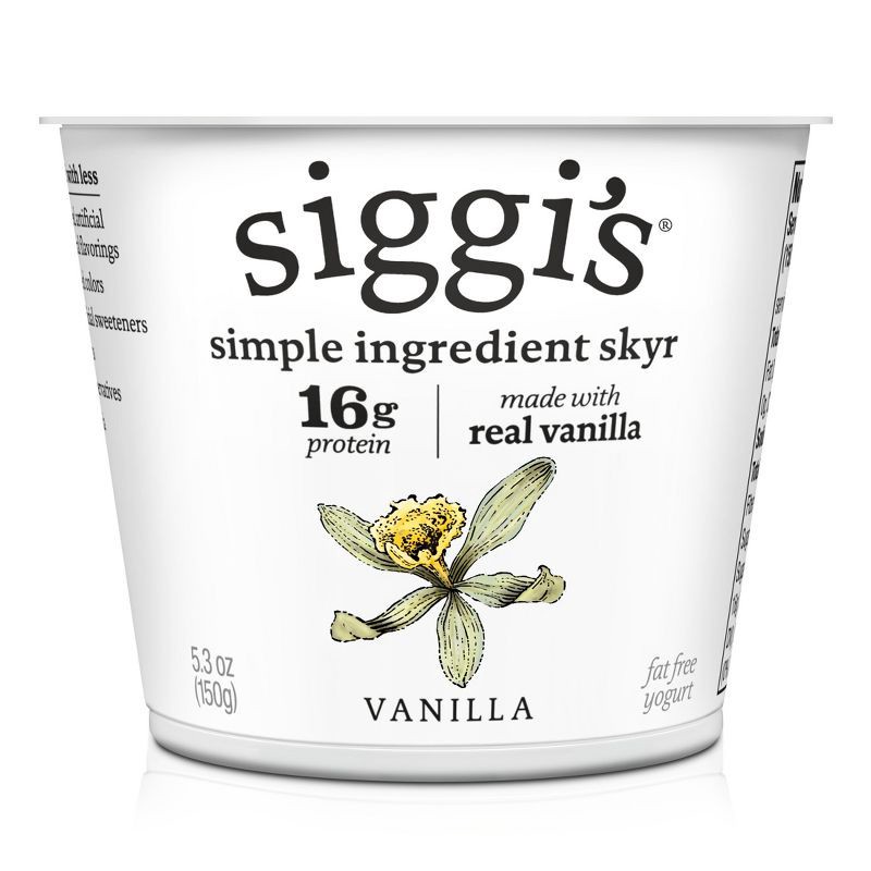 slide 9 of 11, Siggi's Nonfat Vanilla Icelandic-Style Skyr Yogurt - 16g Protein 5.3oz, 16 gram, 5.3 oz