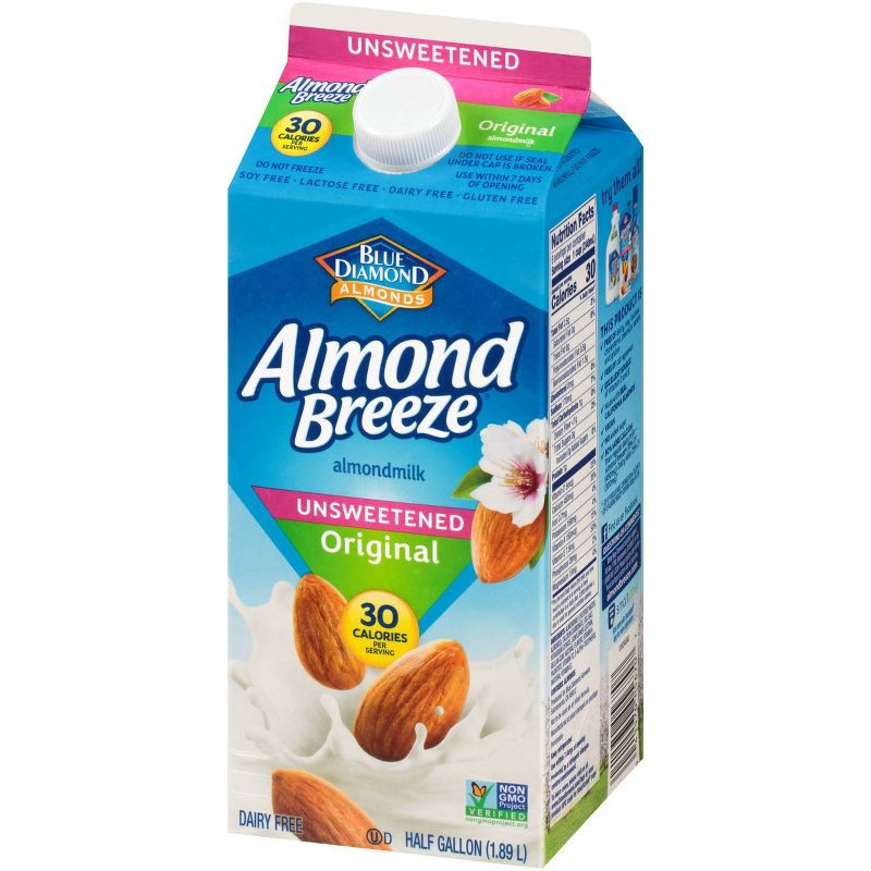 slide 6 of 7, Almond Breeze Unsweetened Original Almond Milk - 0.5gal, 1/2 gal