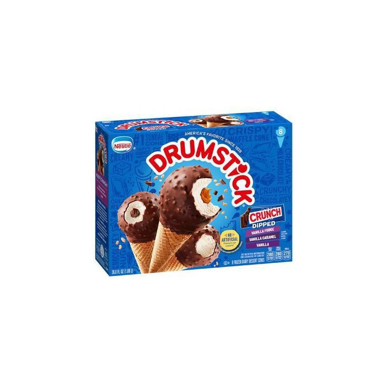 slide 2 of 13, Nestle Drumstick Crunch Dipped Ice Cream Cone - 8pk/36.8 fl oz, 8 ct; 36.8 fl oz