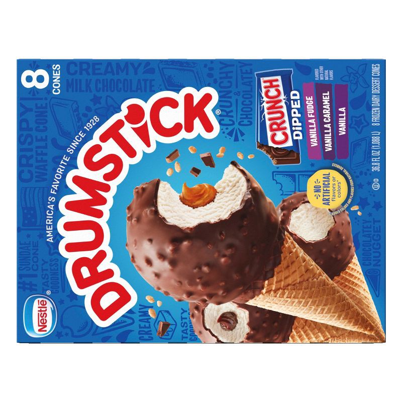 slide 3 of 13, Nestle Drumstick Crunch Dipped Ice Cream Cone - 8pk/36.8 fl oz, 8 ct; 36.8 fl oz