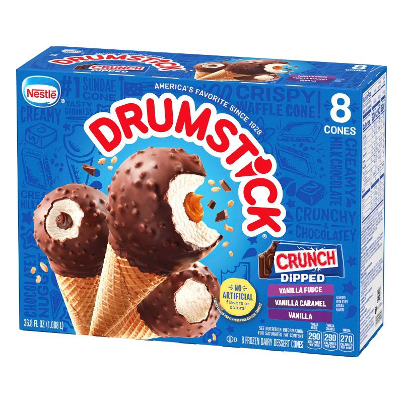 slide 12 of 13, Nestle Drumstick Crunch Dipped Ice Cream Cone - 8ct, 8 ct