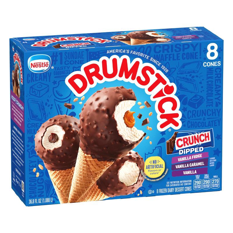 slide 4 of 13, Nestle Drumstick Crunch Dipped Ice Cream Cone - 8pk/36.8 fl oz, 8 ct; 36.8 fl oz