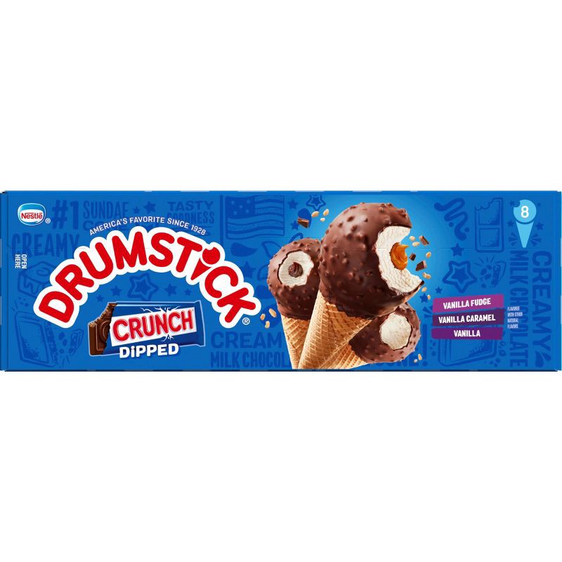 slide 6 of 13, Nestle Drumstick Crunch Dipped Ice Cream Cone - 8ct, 8 ct