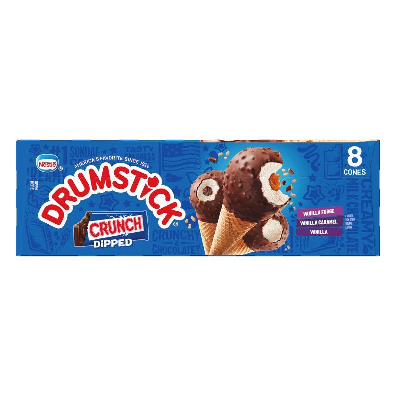 slide 8 of 13, Nestle Drumstick Crunch Dipped Ice Cream Cone - 8ct, 8 ct