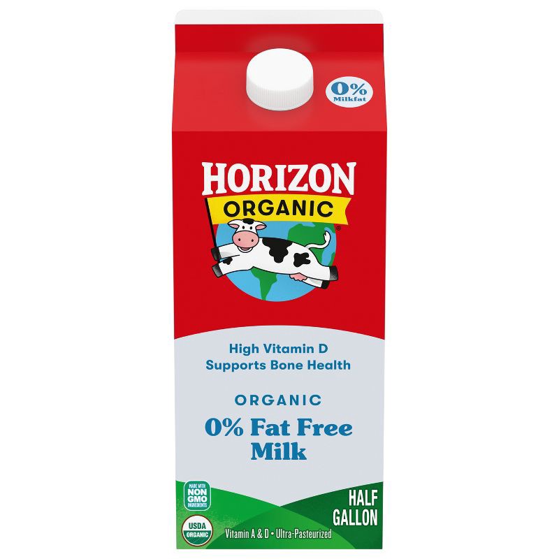 slide 1 of 10, Horizon Organic Nonfat High Vitamin D Milk - 0.5gal, 1/2 gal
