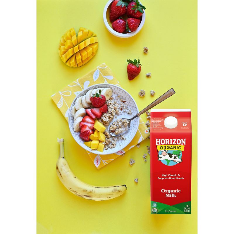 slide 2 of 9, Horizon Organic High Vitamin D Milk - 0.5gal, 1/2 gal