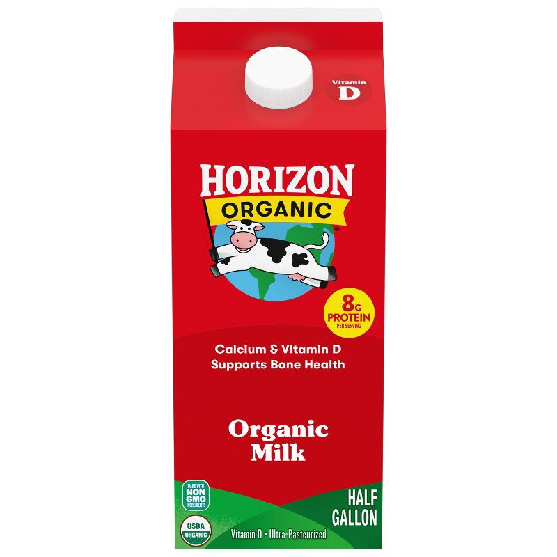 slide 1 of 11, Horizon Organic High Vitamin D Milk - 0.5gal, 1/2 gal