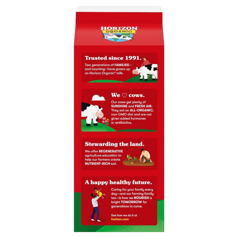 slide 3 of 10, Horizon Organic 2% Reduced Fat DHA Omega-3 Milk - 0.5gal, 1/2 gal