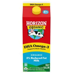 Horizon Organic 2% Reduced Fat DHA Omega-3 Milk - 0.5gal