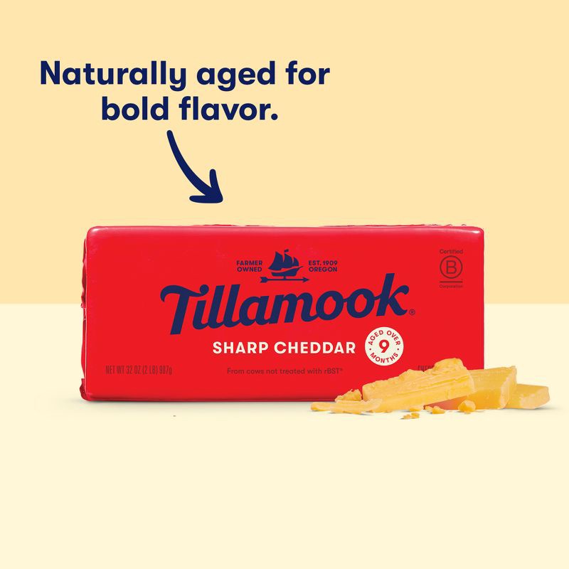 slide 3 of 9, Tillamook Sharp Cheddar Cheese Block - 32oz, 32 oz