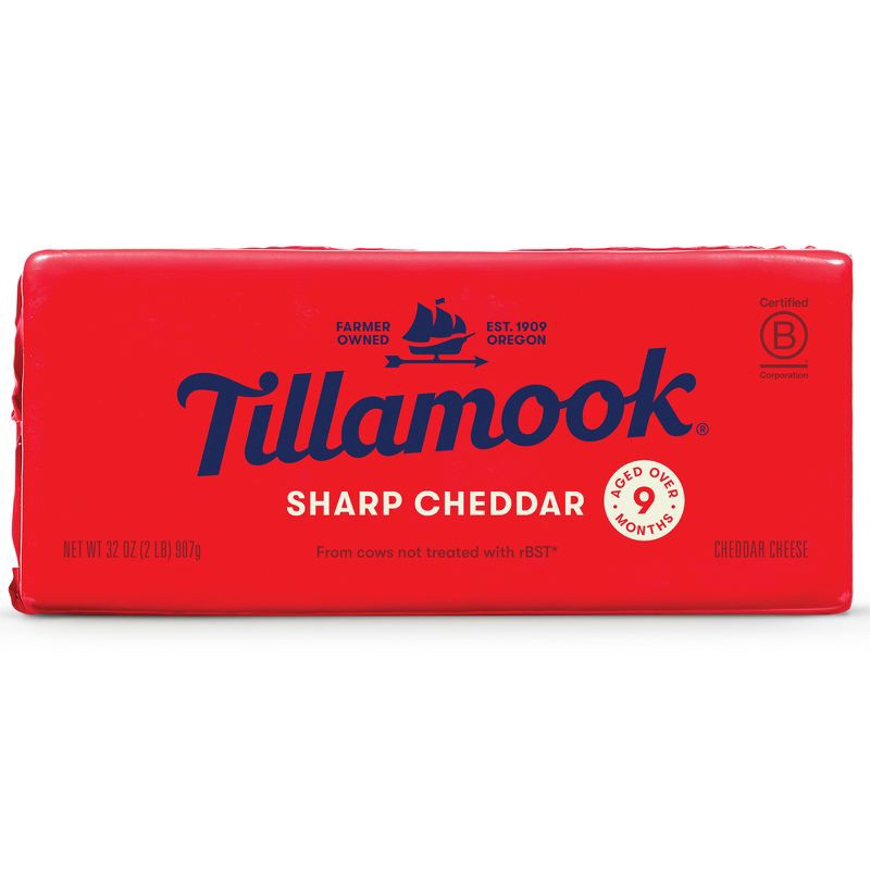 slide 1 of 9, Tillamook Sharp Cheddar Cheese Block - 32oz, 32 oz