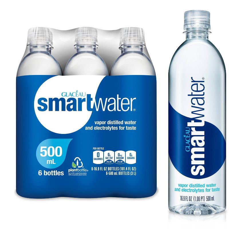 slide 1 of 6, Glaceau Smartwater Bottles - 6pk/16.9 fl oz, 6 ct; 16.9 fl oz