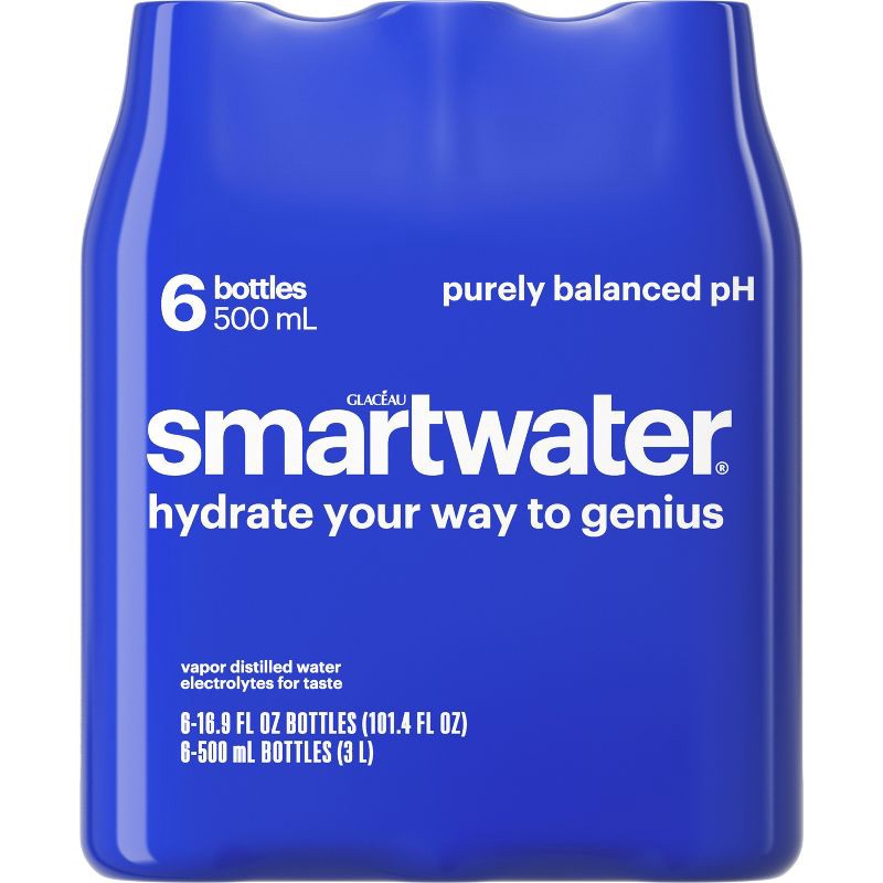 slide 1 of 6, Smartwater Bottles - 6pk/16.9 fl oz, 6 ct; 16.9 fl oz