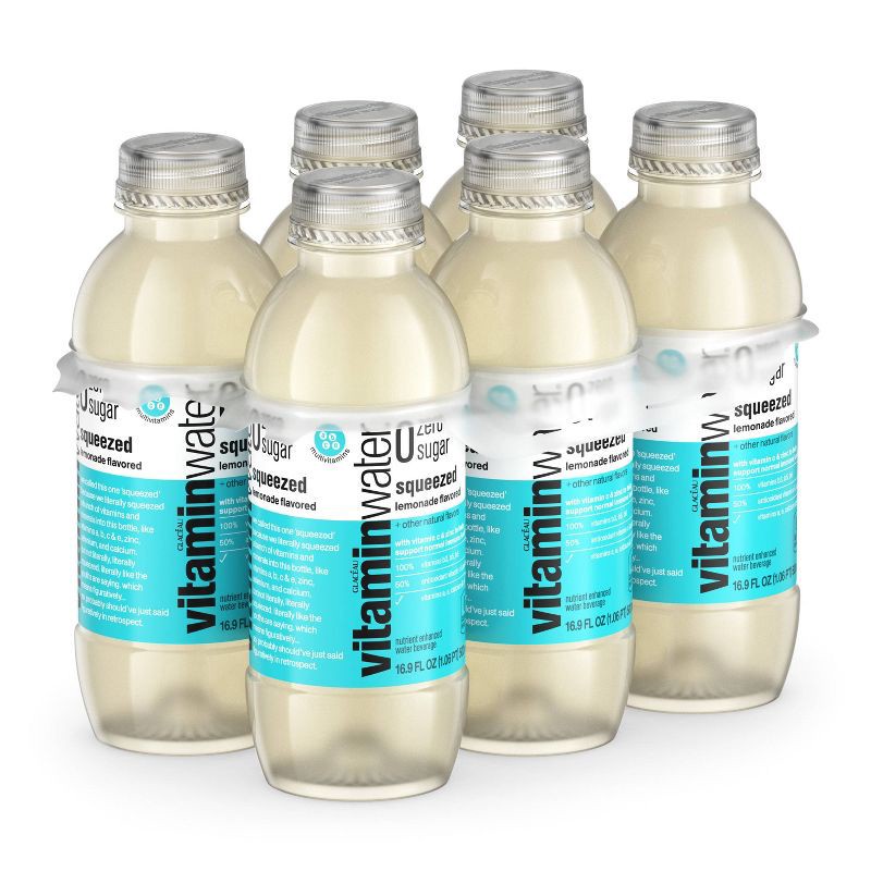 slide 3 of 5, Vitamin Water vitaminwater zero squeezed lemonade - 6pk/16.9 fl oz Bottles, 6 ct; 16.9 fl oz