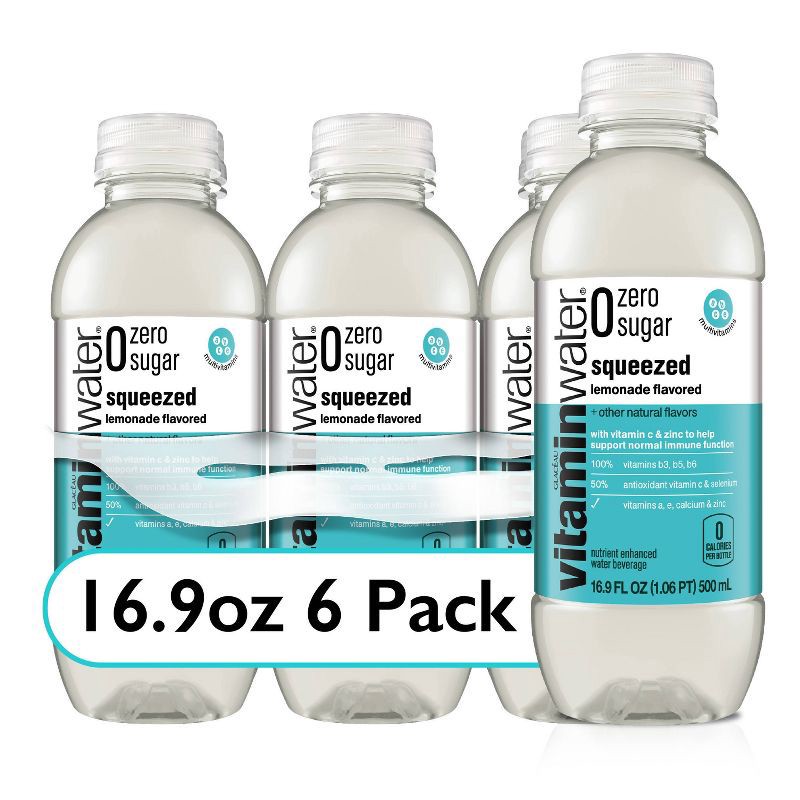 slide 1 of 5, Vitamin Water vitaminwater zero squeezed lemonade - 6pk/16.9 fl oz Bottles, 6 ct; 16.9 fl oz