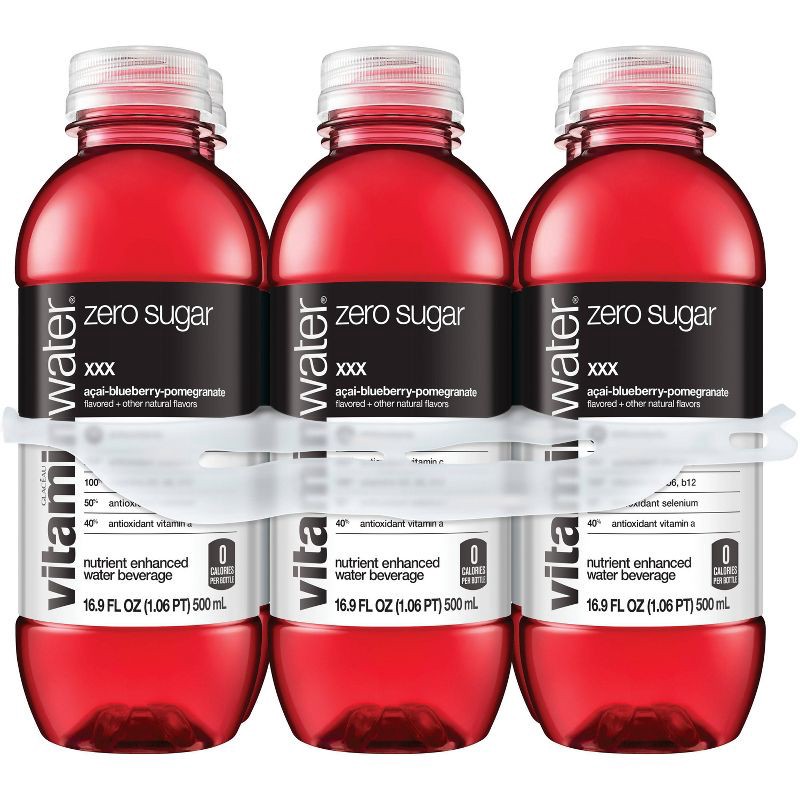 slide 2 of 7, Vitamin Water vitaminwater zero xxx açai- blueberry- pomegranate - 6pk/16.9 fl oz Bottles, 6 ct; 16.9 fl oz