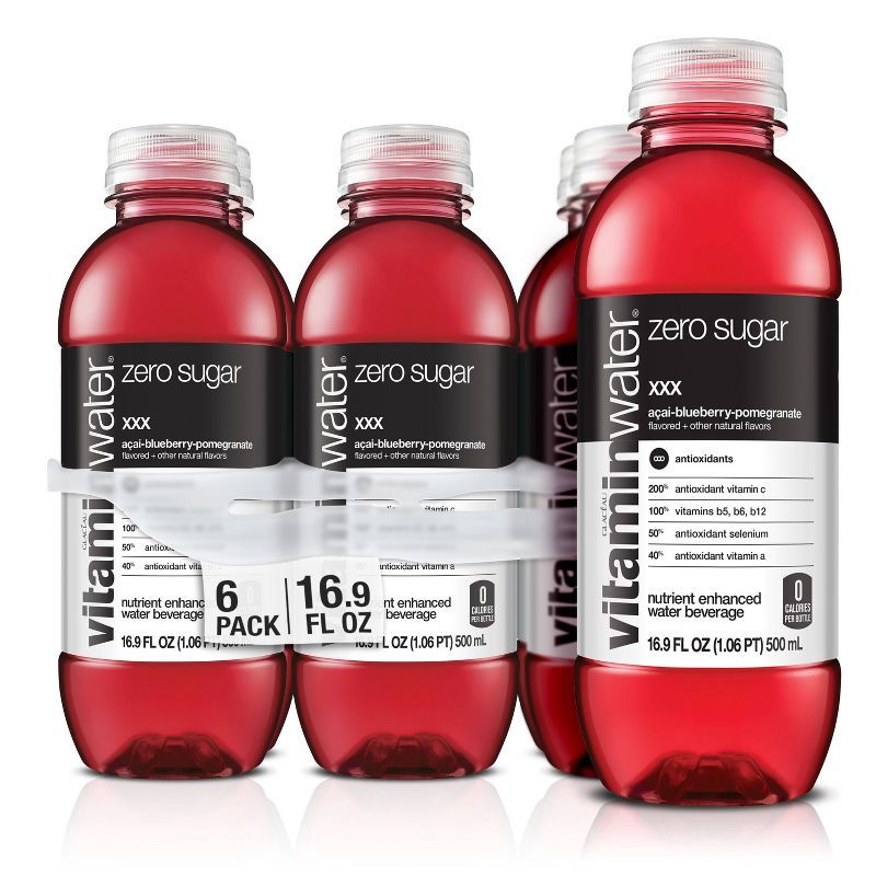 slide 1 of 7, Vitamin Water vitaminwater zero xxx açai- blueberry- pomegranate - 6pk/16.9 fl oz Bottles, 6 ct; 16.9 fl oz