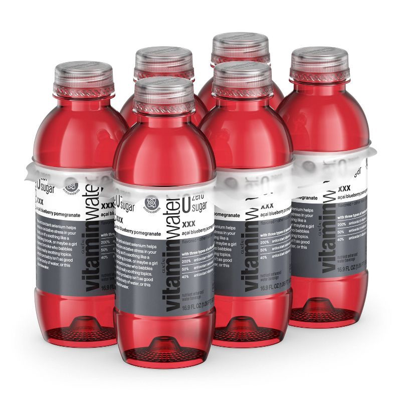 slide 3 of 7, Vitamin Water vitaminwater zero xxx açai- blueberry- pomegranate - 6pk/16.9 fl oz Bottles, 6 ct; 16.9 fl oz