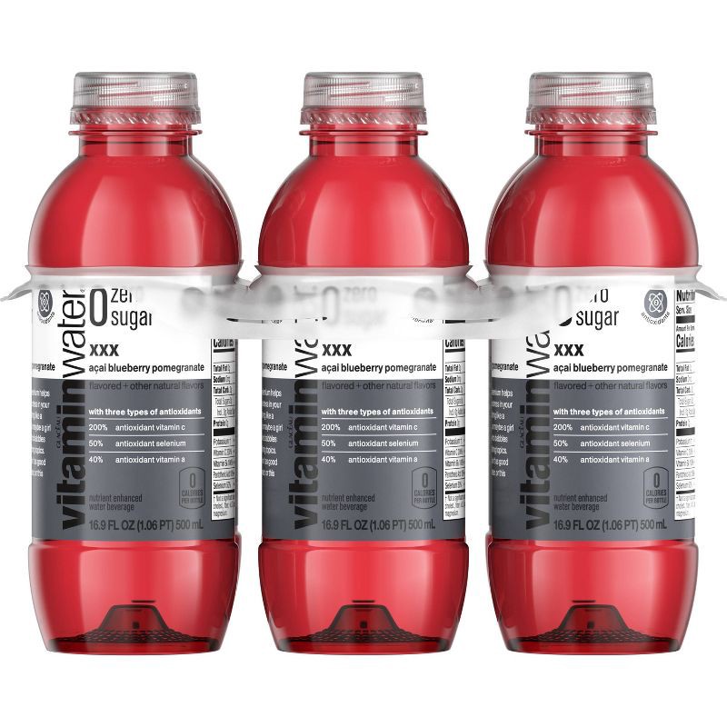 slide 4 of 7, Vitamin Water vitaminwater zero xxx açai- blueberry- pomegranate - 6pk/16.9 fl oz Bottles, 6 ct; 16.9 fl oz