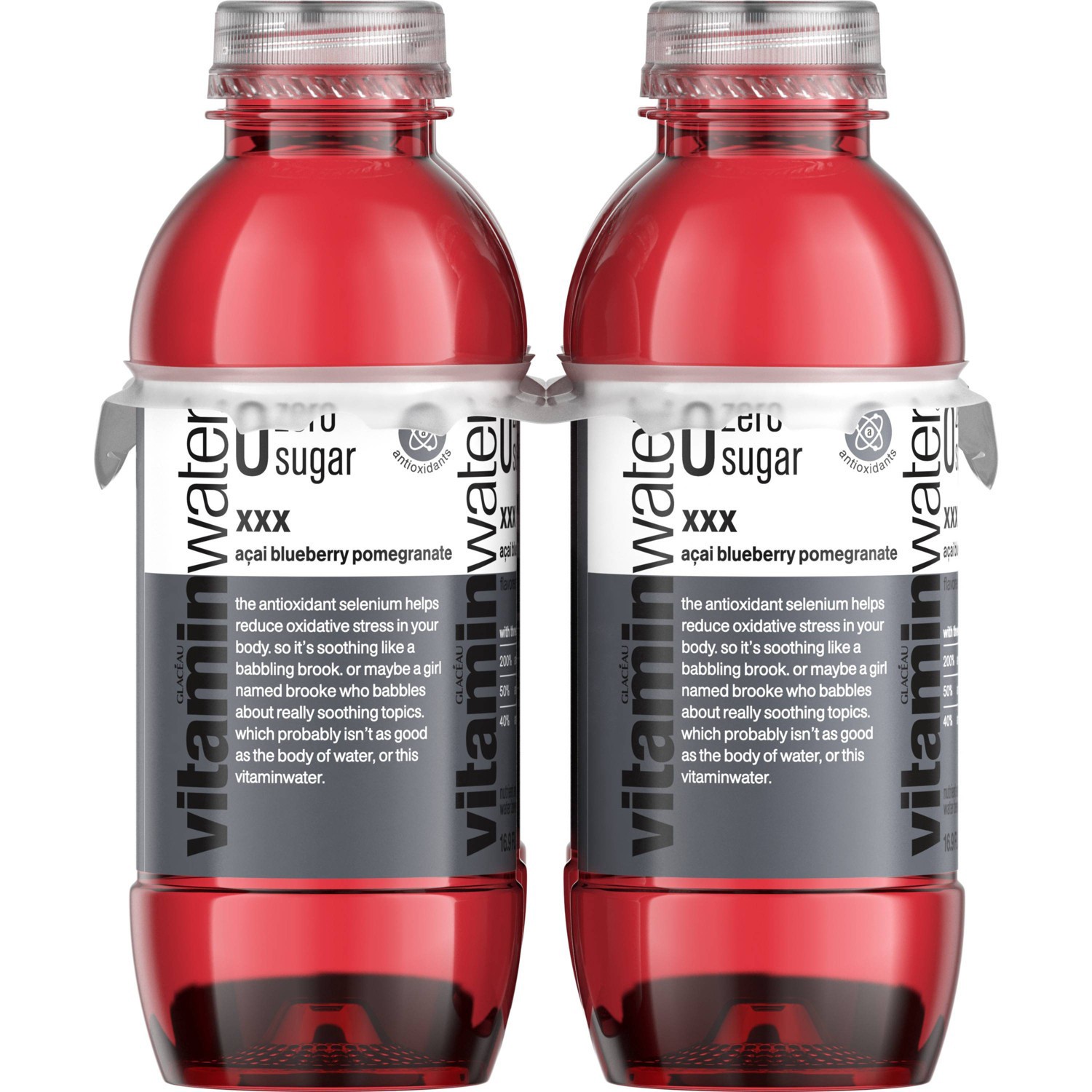 slide 2 of 9, vitaminwater zero sugar xxx Bottles, 16.9 fl oz, 6 Pack, 6 ct; 16.9 fl oz