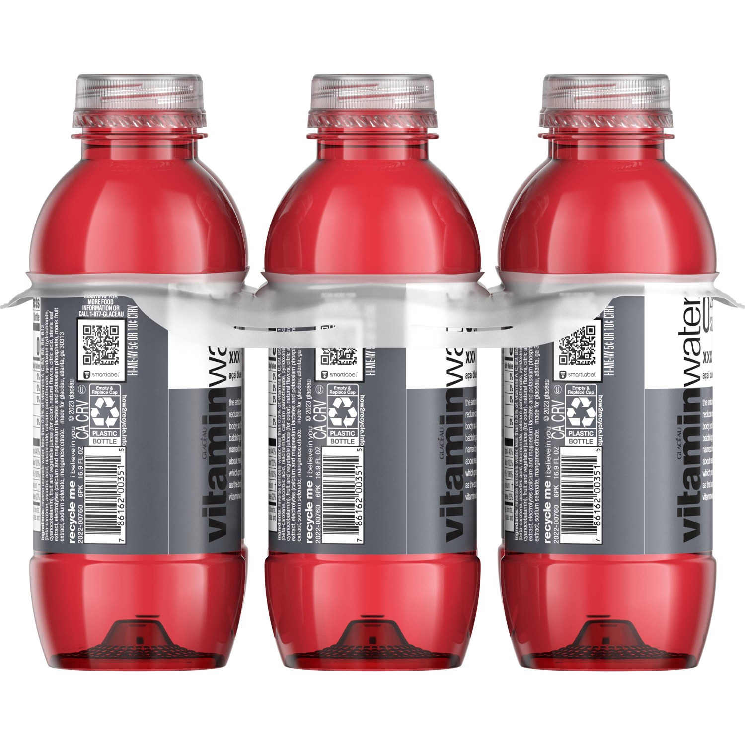 slide 6 of 9, vitaminwater zero sugar xxx Bottles, 16.9 fl oz, 6 Pack, 6 ct; 16.9 fl oz