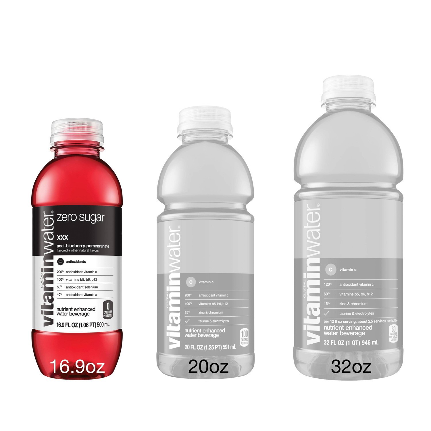 slide 3 of 9, vitaminwater zero sugar xxx Bottles, 16.9 fl oz, 6 Pack, 6 ct; 16.9 fl oz