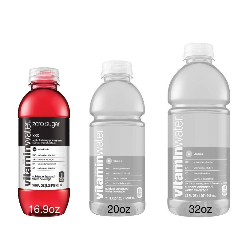 slide 7 of 7, Vitamin Water vitaminwater zero xxx açai- blueberry- pomegranate - 6pk/16.9 fl oz Bottles, 6 ct; 16.9 fl oz