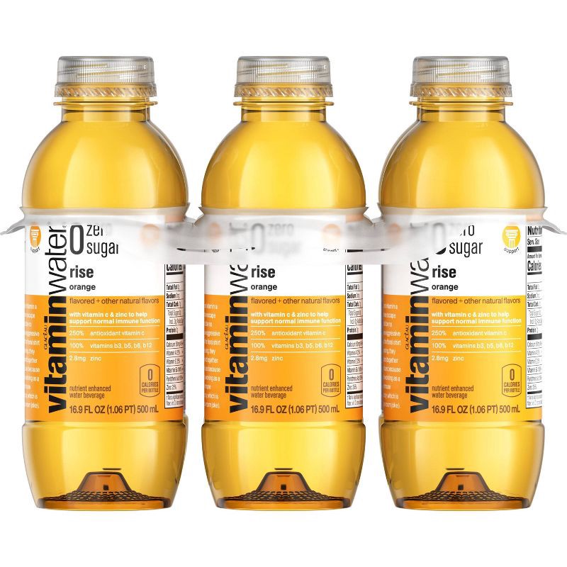 slide 4 of 5, Vitamin Water vitaminwater zero rise orange - 6pk/16.9 fl oz Bottles, 6 ct; 16.9 fl oz