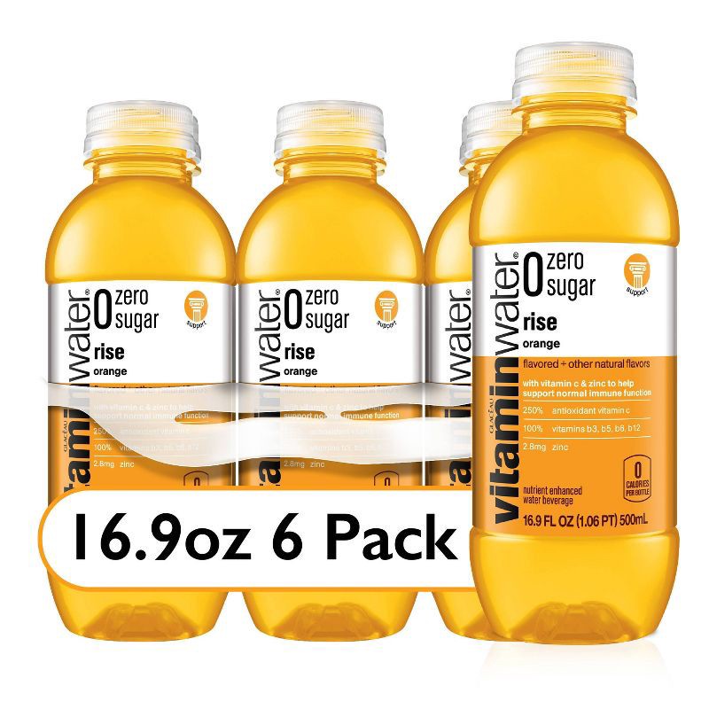 slide 1 of 5, Vitamin Water vitaminwater zero rise orange - 6pk/16.9 fl oz Bottles, 6 ct; 16.9 fl oz