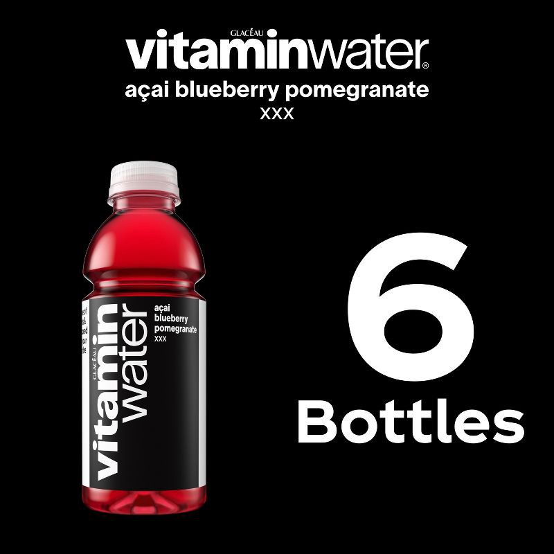 slide 6 of 6, Vitamin Water vitaminwater xxx açai- blueberry-pomegranate - 6pk/16.9 fl oz Bottles, 6 ct; 16.9 fl oz