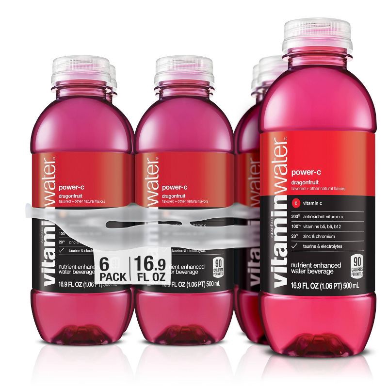 slide 1 of 9, Vitamin Water vitaminwater power-c dragonfruit - 6pk/16.9 fl oz Bottles, 6 ct; 16.9 fl oz