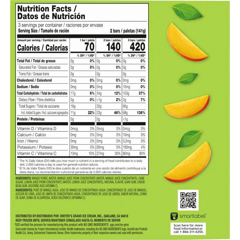 slide 3 of 6, Outshine Mango Frozen Fruit Bar - 6ct, 6 ct