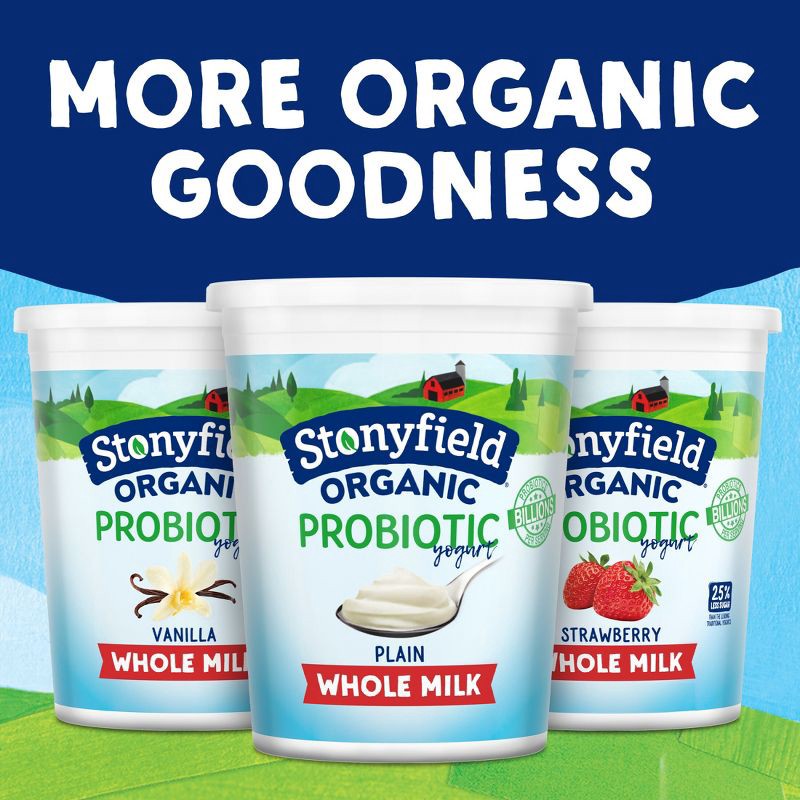 slide 8 of 8, Stonyfield Organic Plain Whole Milk Probiotic Yogurt - 32oz Tub, 32 oz