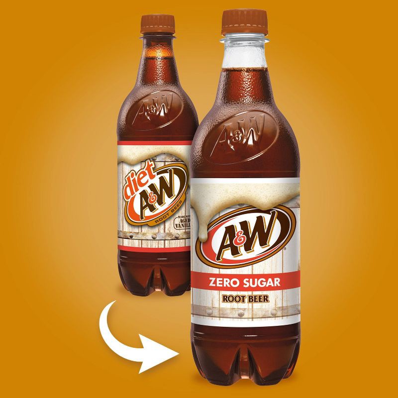 slide 2 of 8, A&W Root Beer Zero Sugar Soda Bottles - 6pk/16.9 fl oz, 6 ct; 16.9 fl oz