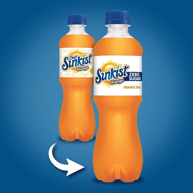 slide 2 of 8, Sunkist Zero Sugar Orange Soda Bottles - 6pk/16.9 fl oz, 6 ct; 16.9 fl oz