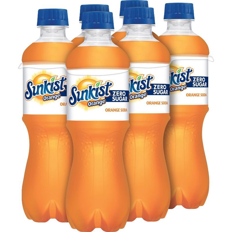 slide 3 of 8, Sunkist Zero Sugar Orange Soda Bottles - 6pk/16.9 fl oz, 6 ct; 16.9 fl oz