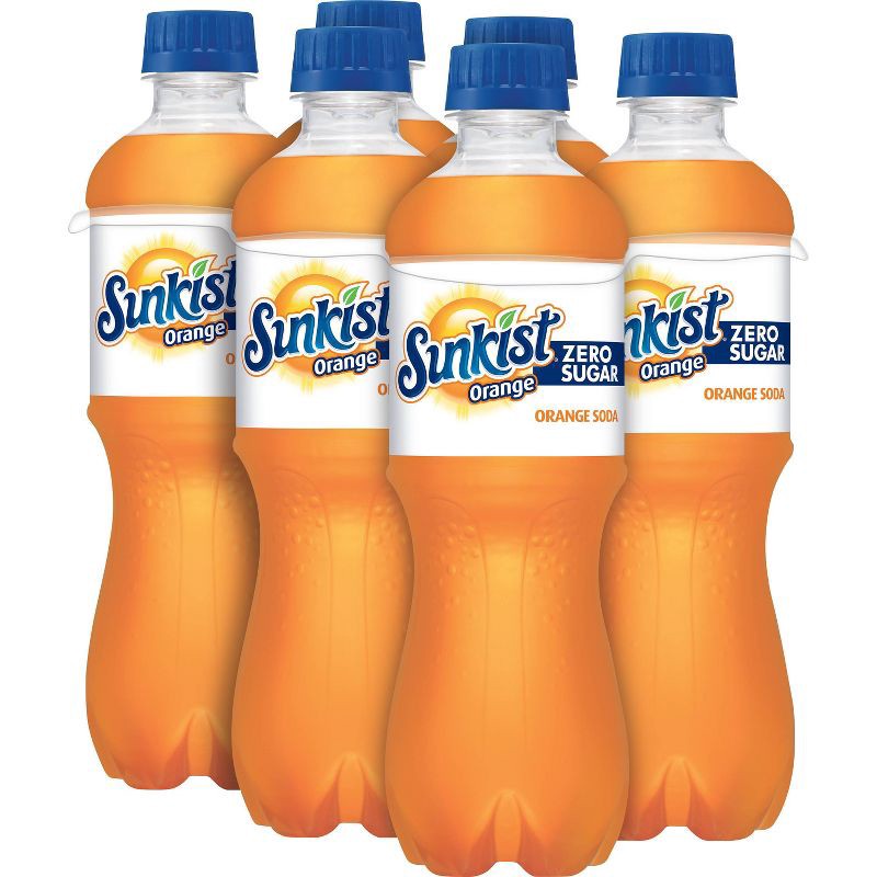 slide 4 of 8, Sunkist Zero Sugar Orange Soda Bottles - 6pk/16.9 fl oz, 6 ct; 16.9 fl oz