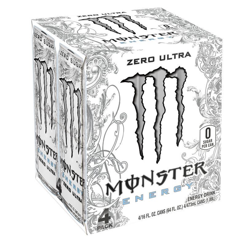 slide 3 of 6, Monster Energy Monster Zero Ultra Energy Drink - 4pk/16 fl oz Cans, 4 ct; 16 fl oz